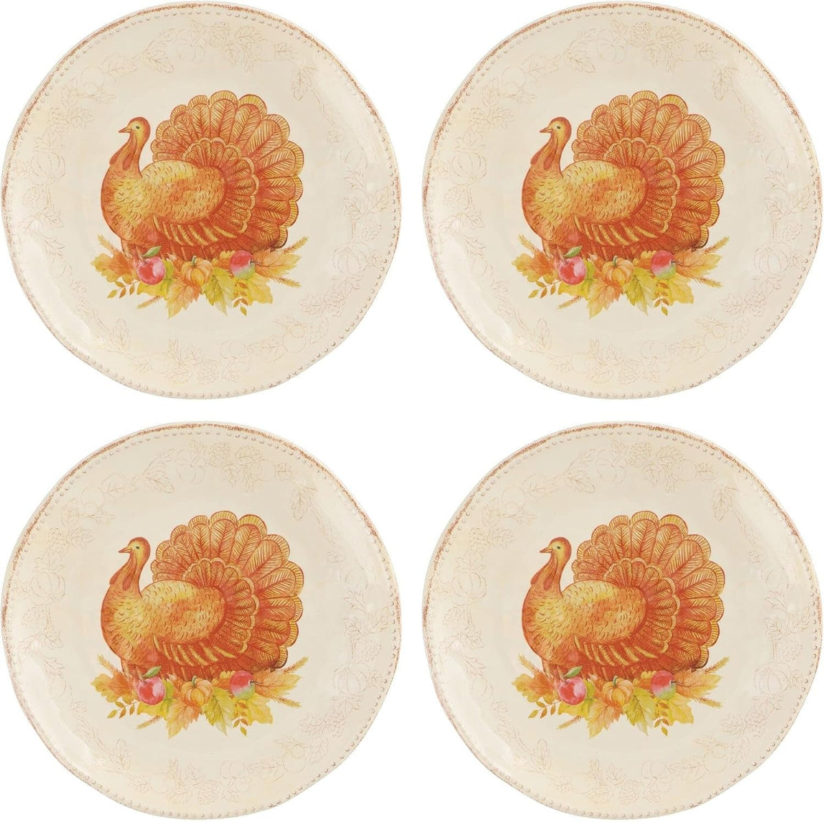 16-piece-glitter-turkey-melamine-dinnerware-sets-outdoor-dishes-set-plates-and-bowls-sets-autumn-thanksgiving-decorations-service-for-4-orange