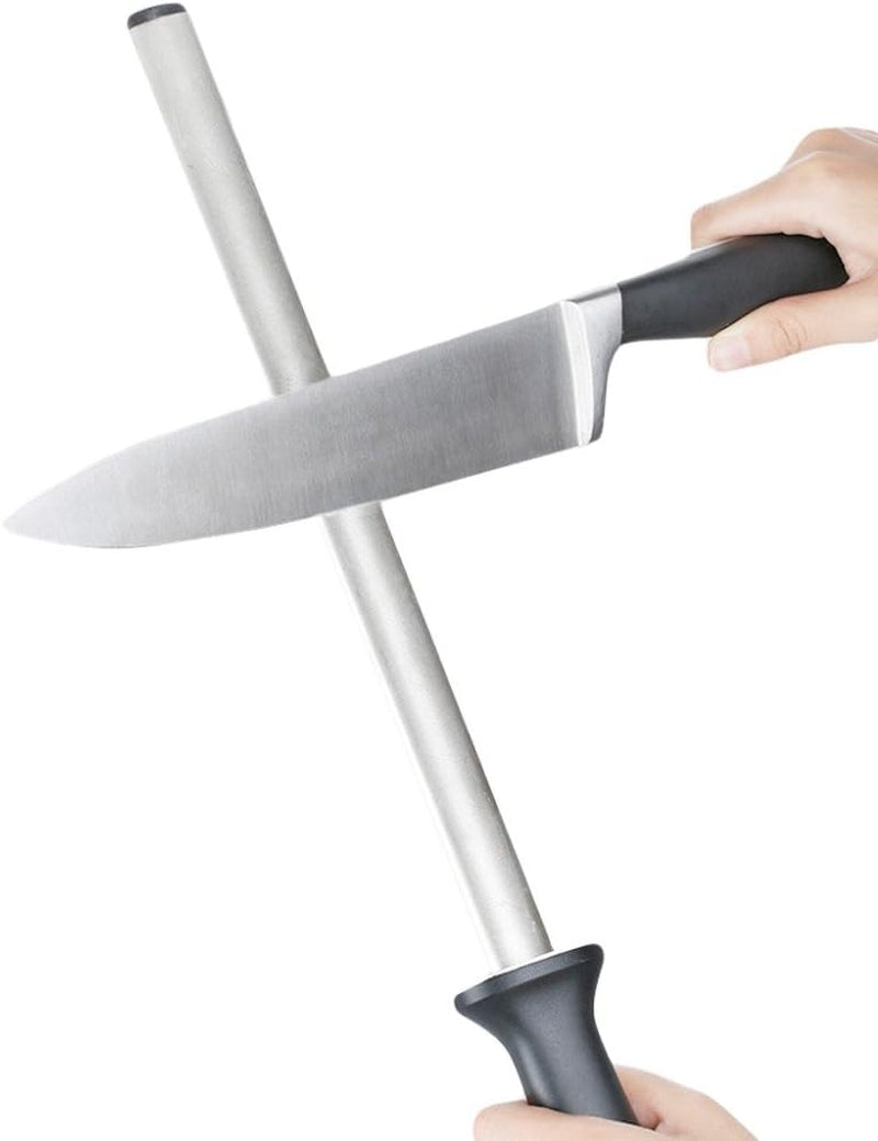12-in-diamond-carbon-steel-professional-knife-sharpener-rod-kitchen-home-or-hunting-master-chef-hunter-or-home-gourmet-blade-sharpening-rod-or-stick-for-kitchen-and-hunting-knives-diamond-coated-carbon-steel-rod-for-consistent-reliable-sharpening-and-honing-every-time