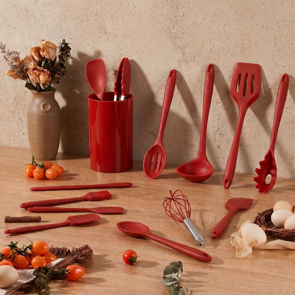 14-pcs-silicone-cooking-utensils-set-with-holder-red