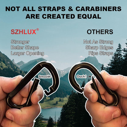 Hammock Straps for Trees - Set of Two 10Ft Long, with 38 Loops & 2 Carabiners| Essential Hammock Accessories3