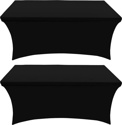 Spandex Table Cloth 2 Pack [8FT, 96Lx30Wx30H Inch, Black]1
