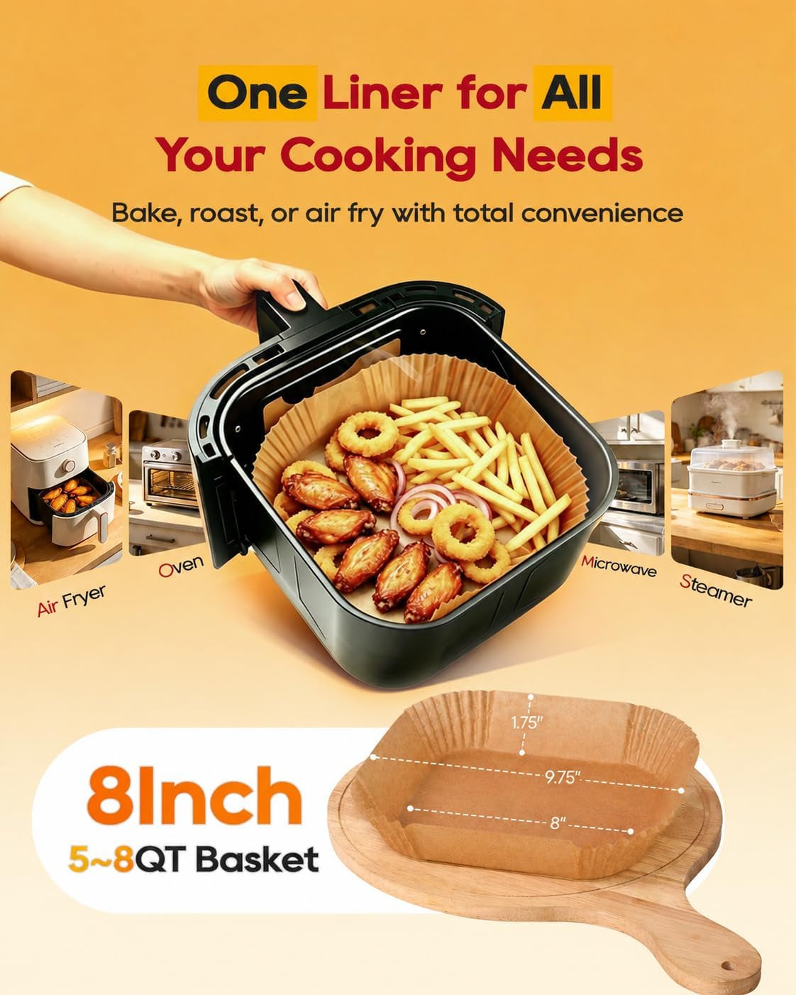 40gsm-air-fryer-paper-liners-125pcs-8-inch-disposable-parchment-paper-for-5-8-qt-basket-air-fryer-non-stick-oil-proof-heat-resistant-food-grade-for-cooking-roasting-frying-square-8