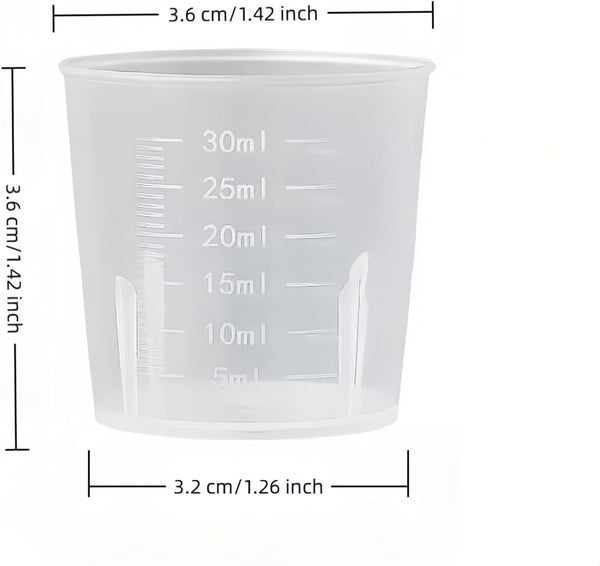 Bpa-Free 30Ml (1Oz) Liquid Measuring Cups (10-Pack) - Mini Plastic Graduated Beakers for Kitchen, Lab, Crafts, Resin - Clear Dual Scale, Accurate Safety, Stackable6
