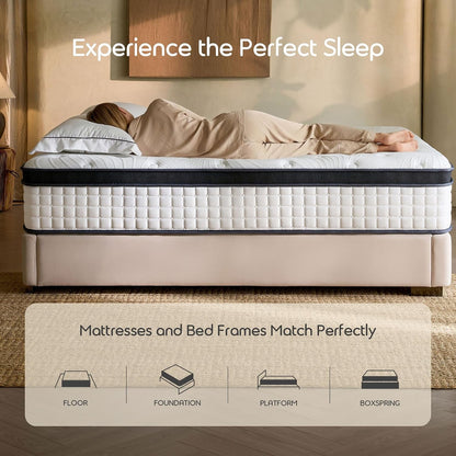 Queen Size Hybrid Memory Foam Mattress 12" Medium Firm,Motion Isolation7