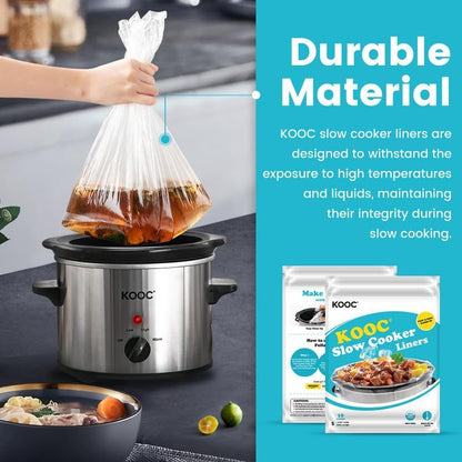 30 Count Slow Cooker Liners, Fits 1–2 Qt Pots, 10" X 13" Small Size | Bpa-Free, Durable Nylon Blend, Leakproof Design, Disposable Cooking Bags, Heat Resistant up to 400°F, for Small Pots7