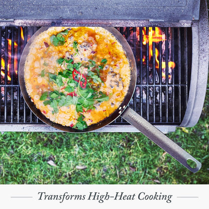12" Pre-Seasoned Carbon Steel Frying Pan Skillet | Natural Nonstick with Use, Induction & All Stovetop Suitable, Grill & Campfire Safe, Even Heating, Indoor/Outdoor Use6