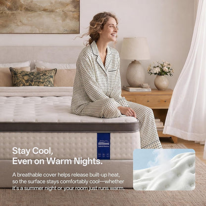 12 Inch Queen Mattress in a Box, Hybrid Queen Mattress with Gel Memory Foam & Pocket Springs, Medium Firm Feel, Fiberglass Free, Pressure Relief, Edge Support (Queen, 12, 12, Inches)6