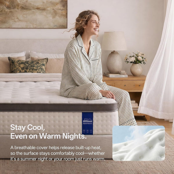 12 Inch Queen Mattress in a Box, Hybrid Queen Mattress with Gel Memory Foam & Pocket Springs, Medium Firm Feel, Fiberglass Free, Pressure Relief, Edge Support (Queen, 12, 12, Inches)6