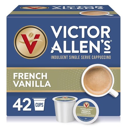 French Vanilla Flavored Cappuccino, 42 Count, Single Serve K-Cup Pods for Keurig K-Cup Brewers | Compatible with Keurig 2.0, Kosher OU-D Dairy, 15-25Mg Caffeine per Serving, Single Serve Cappuccino Mix Pods1