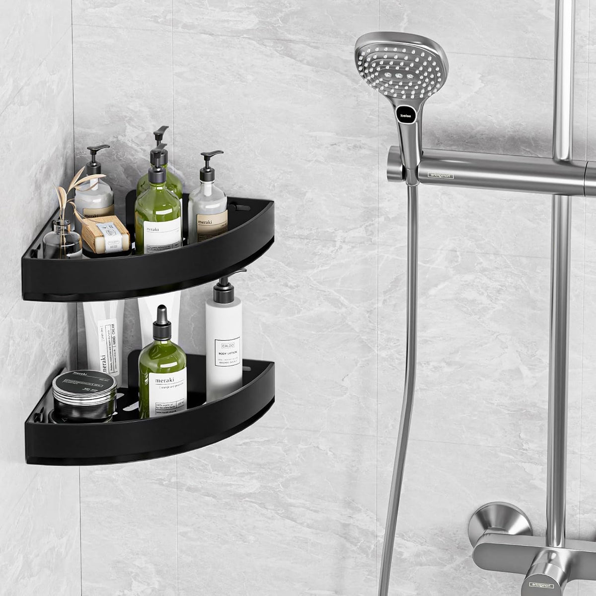 black-corner-shower-caddy-triangle-shower-shelf-no-drilling-metal