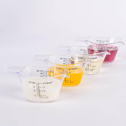 3 Pack 2 Ounce Measuring Cups, Food-Grade Plastic Small Measuring Cup for Hair Color, Hot Tub Chemicals & DIY Mixing, Mini Ounce Measure Cup with Easy-Read Markings6
