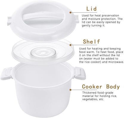 Microwave Rice Cooker1.63 Quart, Microwave Steamer for Vegetables, Micro Cookware for Grains, Pasta & Potatoes - BPA Free, Dishwasher Safe (1.63Quart)5