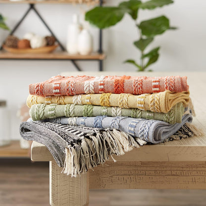 Farmhouse Braided Stripe Table Runner Collection, 15X72 (15X77, Fringe Included), Black7