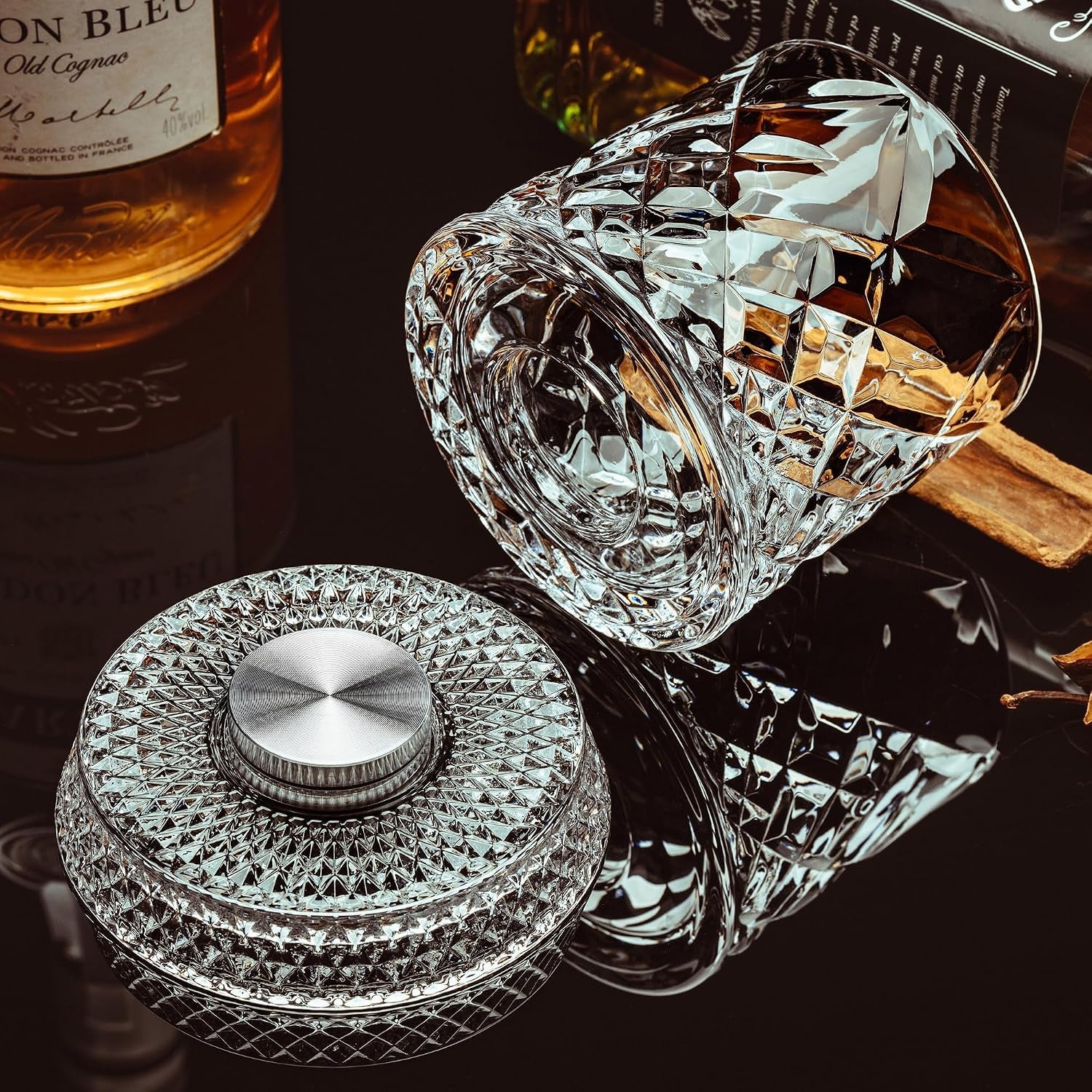 spinning-whiskey-glasses-set-of-4-9-5-oz-with-rotating-bases-whiskey-gift-includes-ice-ball-molds-ideal-for-bourbon-scotch-old-fashioned-gift-for-whiskey-lovers
