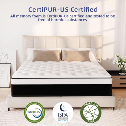 14 Inch Queen Hybrid Memory Foam Mattress in a Box2