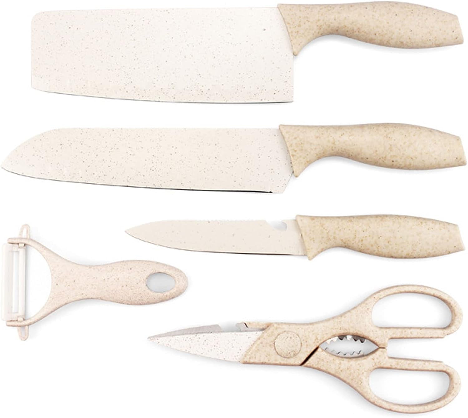 cutlery-baby-food-scissors-stainless-steel-chef-kitchen-knife-set-five-pieces-nakiri-steak-santoku-serrated-paring-knife-set-with-kitchen-shears-peeler-for-vegetable-fruit-potato-ceramics-beige