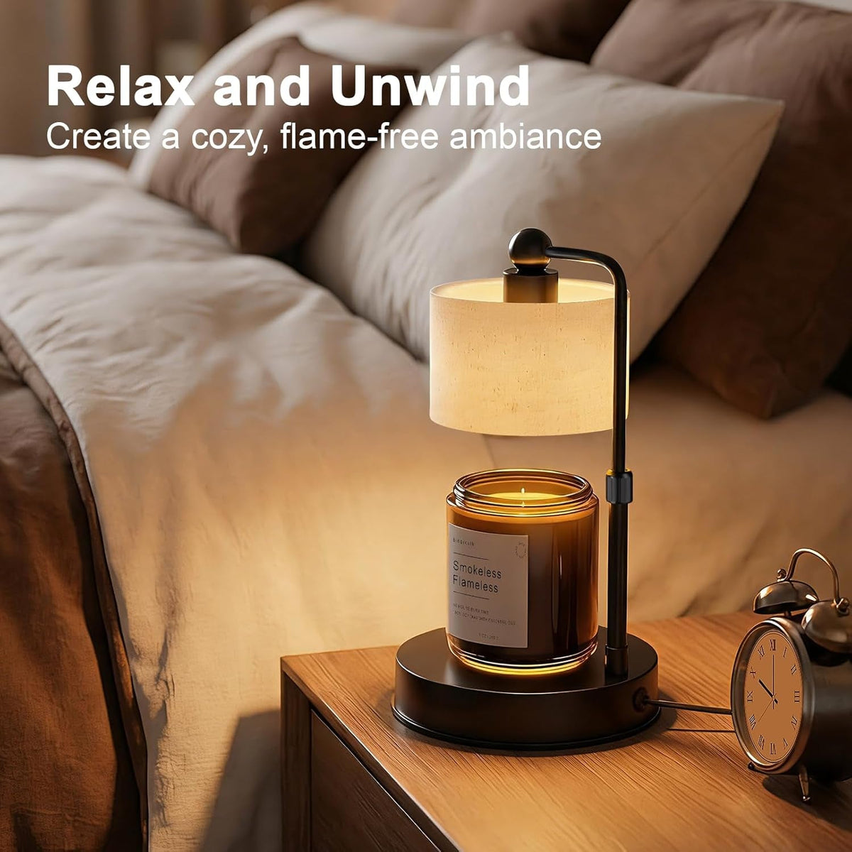 candle-warmer-lamp-with-timer-best-house-warming-gift-height-adjustable-dimmable-electric-candle-warmer-lamp-includes-2-bulbs-birthday-gift-for-women-mom-housewarming-flaxen