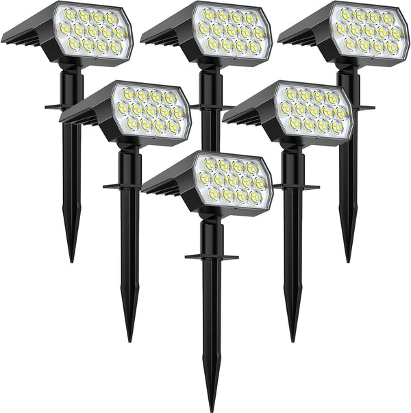 Solar Light Outdoor, IP68 Waterproof, 65 LED, Cool White, 6 Pack1