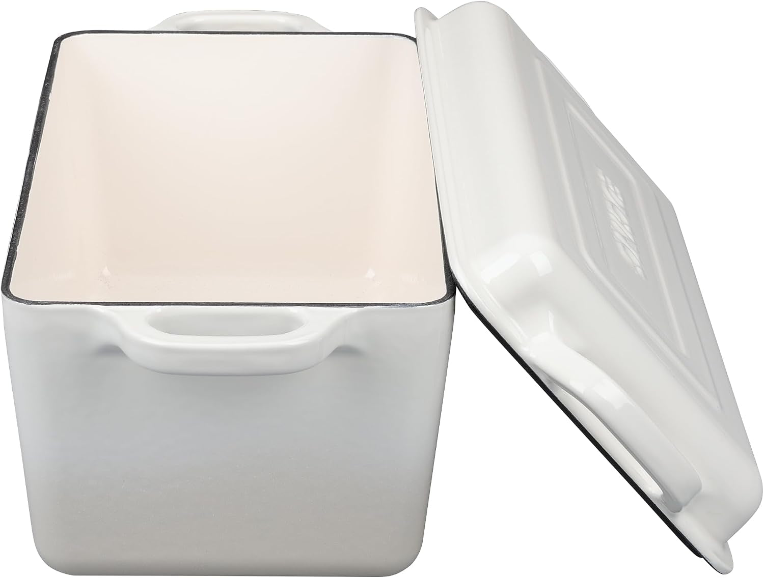 enameled-cast-iron-dutch-oven-oblong-bread-oven-for-sourdough-bread-baking-baking-pan-dual-handles-oven-safe-4-quart-white