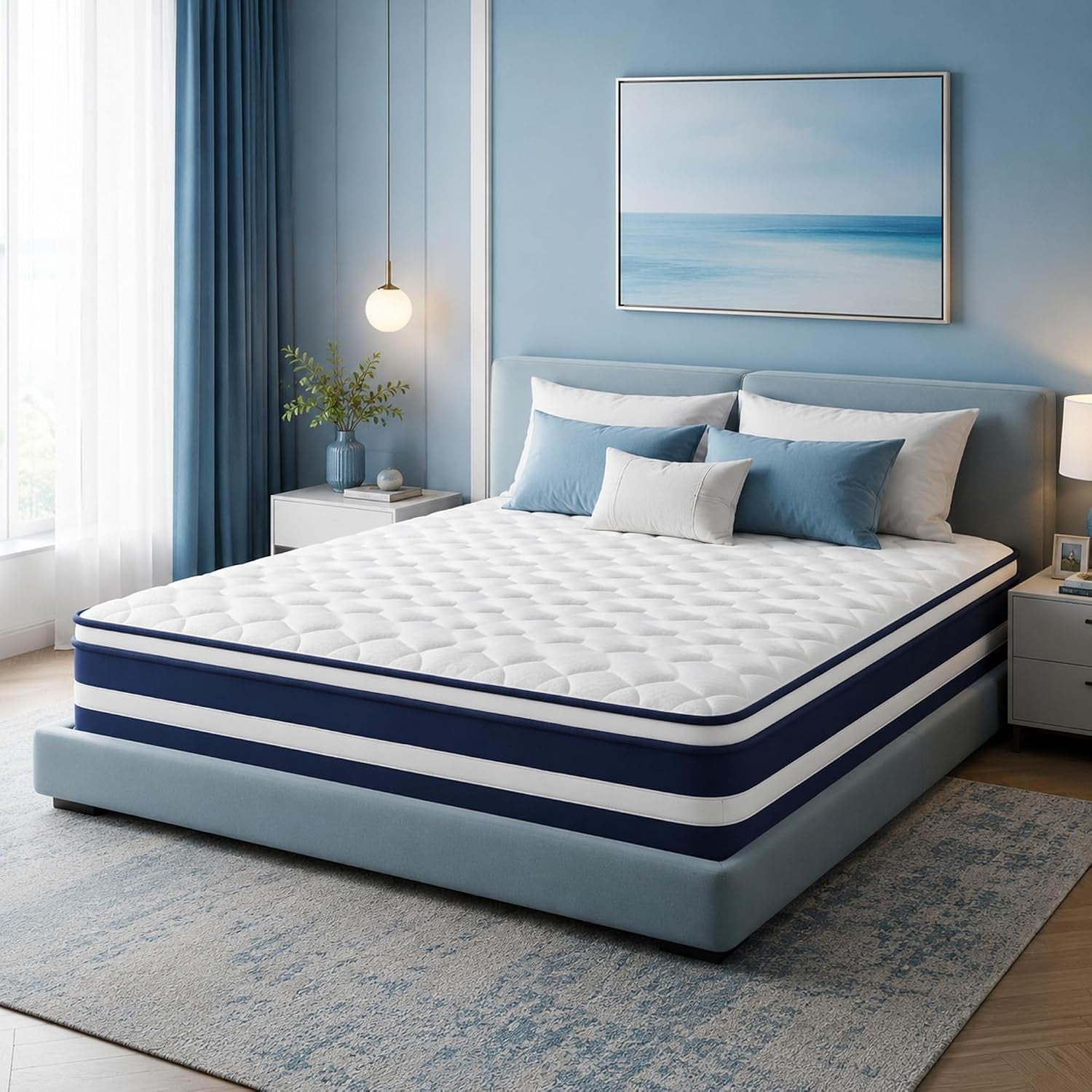 queen-mattress-14-inch-hybrid-euro-top-with-individually-wrapped-coils-pressure-relief-for-shoulder-hips-zero-motion-transfer
