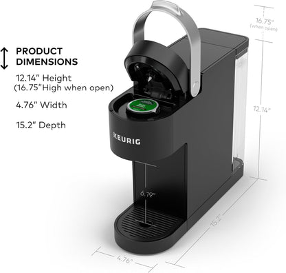 K-Slim Single Serve K-Cup Pod Coffee Maker, Multistream Technology, 3 Brew Sizes, Slim and Sleek Design, 46Oz Removable Reservoir, Black | Multistream Technology, 3 Brew Sizes, Sleek Design, Removable Reservoir3