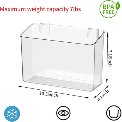 Plastic over Cabinet Door Organizer, Adhesive Mount Storage Organizer Container Makeup Organizer Hanging Basket Bins for Craft Room, Pantry, Office, Space Saving Holder for Kitchen Bags-M6