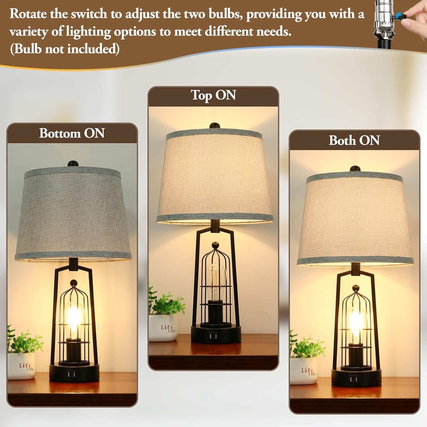 farmhouse-table-lamps-with-2-usb-ports-set-of-2-rustic-industrial-desk-lamp-for-living-room-2-light-black-bedside-lamp-bedroom-nightstand-lamp-with-gray-lampshade-for-house-decor-reading