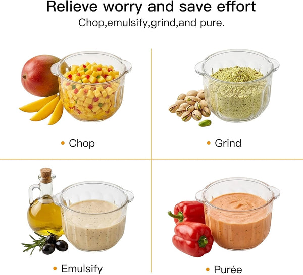 Food Processor, 800W Electric Meat Grinder, 1.8L Stainless Steel Bowl & 1.8L Glass Bowl, Dual Speed Modes for Meat, Onion, Vegetables, Nuts, Fruits, Baby Food2