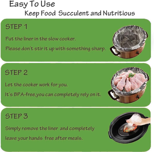 30×Slow Cooker Liners and Cooking Bags, Extra Large Cooking Liner Disposable Pot Bags, Fit 6QT to 10QT for Slow Cooker, Oval & round Pot 14"X 22" /Bag4