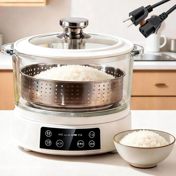 3L Low Carb Rice Cooker - 4H Keep Warm, Low Sugar Rice Cooker with Auto-Lift Basket with Steaming, Boiling and Hotpot in One1