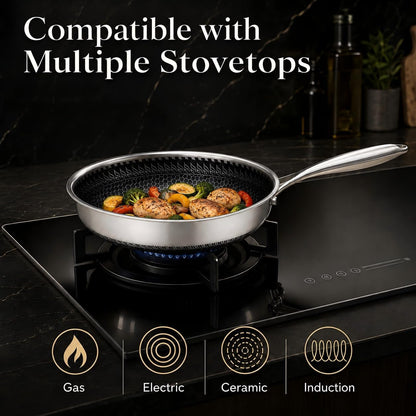 Stainless Steel Non Stick Frying Pan - 9 Inch Non Toxic Cookware with Even Heat Distribution, Stay-Cool Grip Handle, Oven & Dishwasher Safe, Fits All Types of Cooktops6