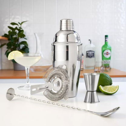 6-Piece Cocktail Shaker Set, Bartender Kit, Drink Shaker, Bar Set | Stainless Steel Cocktail Set with 24Oz Martini Shaker, Strainer, Muddler, Jigger, Mixing Spoon, Pour Spout, Housewarming Gift4