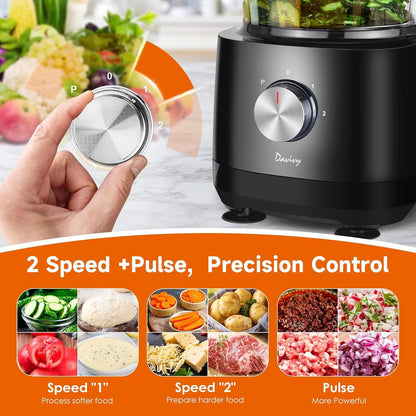 7-Cup Food Processor with Storage Drawer, 9-Blade for Home Meal Prep | Cheese Grate, Wavy Slicer Meat Chopper, Dough Kneading, Veggie Salad Shred, French Fries for Party, Healthy Snacks, Baby Food3