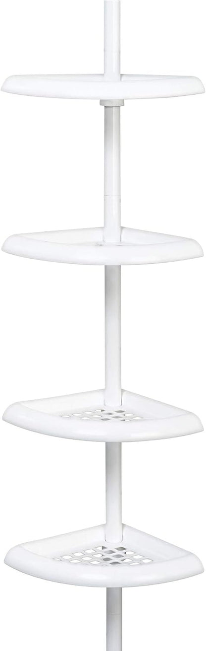 Tension Pole Shower Caddy, 4 Shelves, Adjustable, 60 to 97 Inch, White8