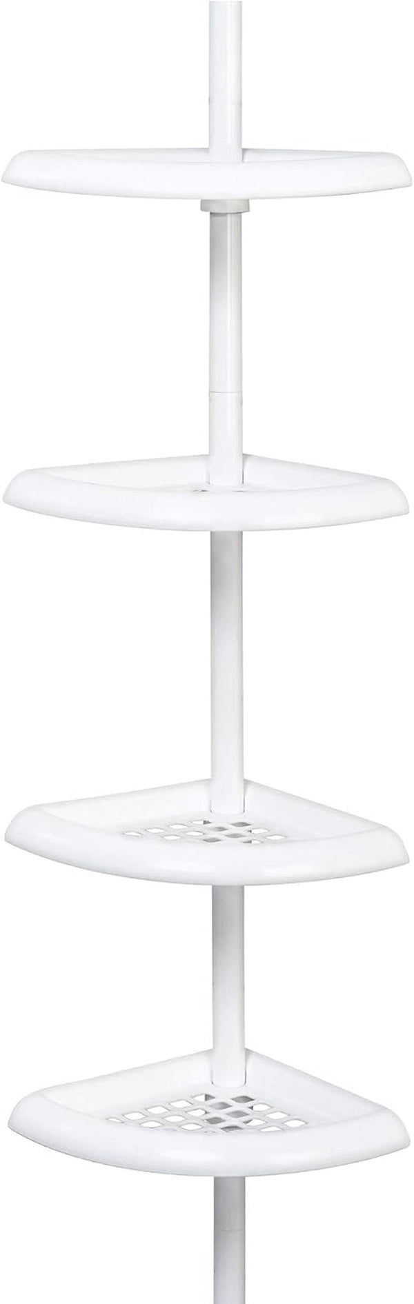 Tension Pole Shower Caddy, 4 Shelves, Adjustable, 60 to 97 Inch, White8