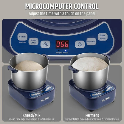 Electric Dough Maker, 5L 4.5QT Household Dough Mixer with Ferment Function, Microcomputer Timer, Stuffing Blade & Stainless Steel Bowl for Bread, Pizza, Noodles, Dumplings2
