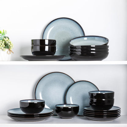 Ceramic Dinnerware Sets for 8,24Pcs Porcelain Plates and Bowls Set6