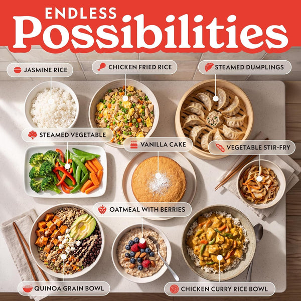 Rice Cooker – 5 Qt Capacity, 20 Cup Cooked, 10 Cup Uncooked, Digital Controls, 6 Cooking Presets, Grain Cooker & Steamer, Nonstick Pot, Steam Tray, Delay Timer, Keep Warm, Stainless Steel3
