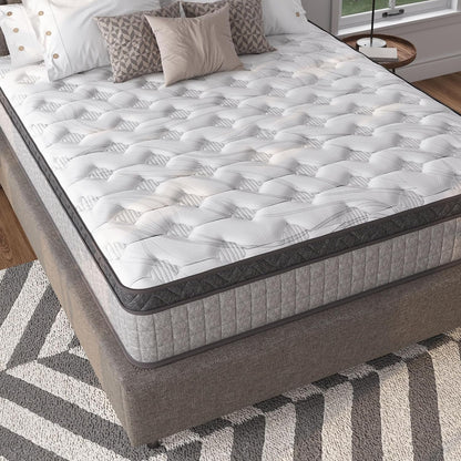 12 Inch Full Size Mattress, Medium Firm Hybrid Gel Memory Foam Mattresses and Individually Pocketed Spring, Motion Isolation, Pressure Relief, Edge Support, Certipur-Us6