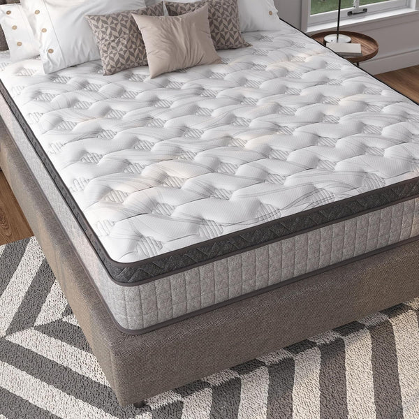 12 Inch Full Size Mattress, Medium Firm Hybrid Gel Memory Foam Mattresses and Individually Pocketed Spring, Motion Isolation, Pressure Relief, Edge Support, Certipur-Us6