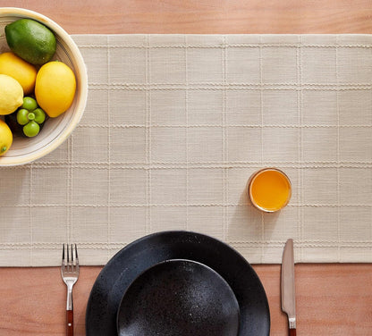 Linen Checked Farmhouse Table Runner, 13X72 Inches Neutral Beige | Raised Grid Design, Rich Woven Texture, Linen Blend Table Runners 72 Inches Long, Machine Washable, Boho Home Kitchen Decor7