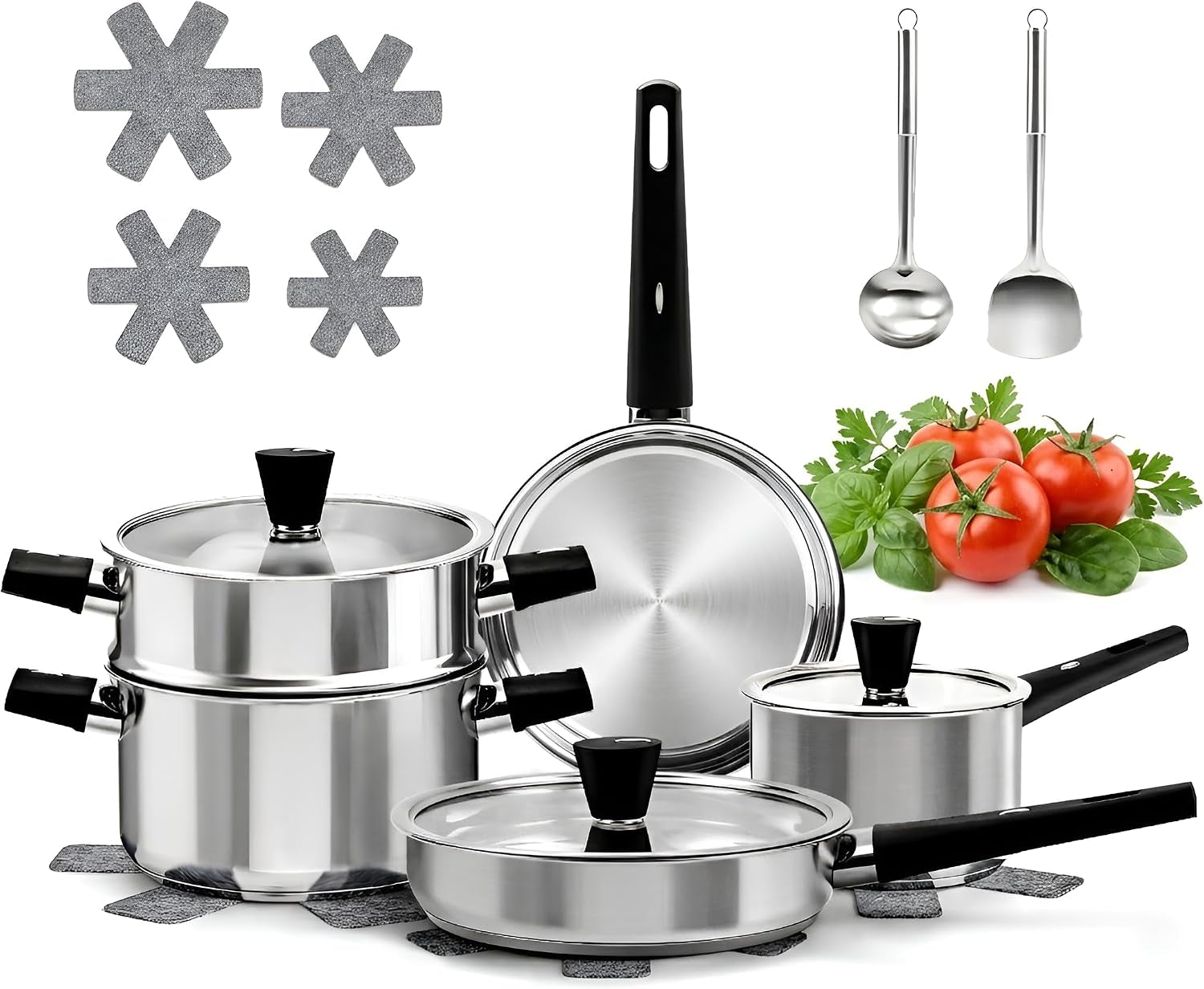 14-piece-stainless-steel-cookware-set-for-induction-stovetops-non-toxic-pots-pans-with-stay-cool-handles-glass-lids-steamer-pot-mats-utensils-dishwasher-safe-kitchen-cookware