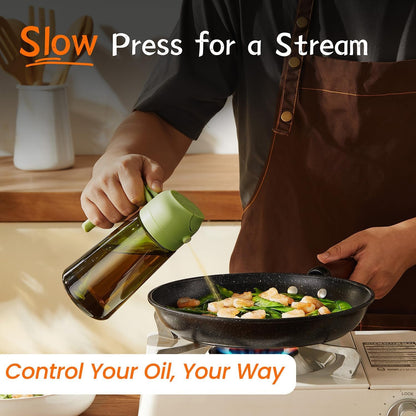 '- Original 16Oz/470Ml Olive Oil Dispenser Bottle for Kitchen Gadgets and Air Fryer Accessories - Olive Oil Sprayer for Cooking W/Stickers - Black&Green4