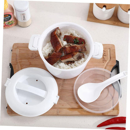 2Pcs Microwave Rice Cooker Portable Food Container for Steaming Rice Home Use Rice Cooker for Microwave Cooking Simple and Convenient Rice8