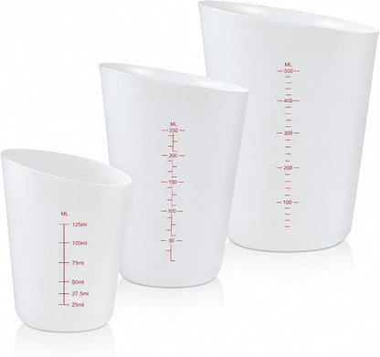 3Pcs Silicone Measuring Cups for Resin, 4Oz(125Ml),8Oz(250Ml),17Oz(500Ml)1