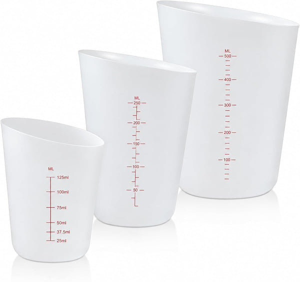 3Pcs Silicone Measuring Cups for Resin, 4Oz(125Ml),8Oz(250Ml),17Oz(500Ml)1