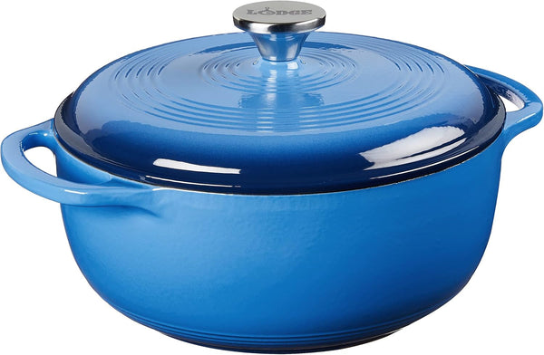 Essential Enamel Cast Iron Dutch Oven, 4.5 Quart, Caribbean Blue | Oven-Safe Enamel Cookware up to 500°F, Heat-Retaining Braising & Roasting Pot, Pfas-Free & Induction-Safe Enameled Cookware1