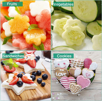 Sandwich Cutters Set for Kids, 12 PCS | Mickey Mouse, Dinosaur, Star, Heart Shapes and Mini Vegetable Fruit Cookie Cutters Food Mold for Holiday and Party6