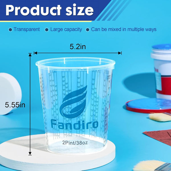 38-Ounce(12 Pack) Paint Mixing Cups, Accurate Measurements in Ratios,Plastic Graduated Measuring Cups Perfect for Paint, Resin, Epoxy, Acrylic, Pigments, Art DIY2