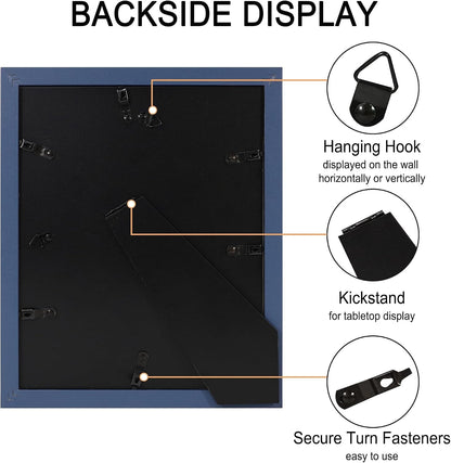 8X10 Picture Frame Set of 4 with Real Glass, Wall & Tabletop Display6
